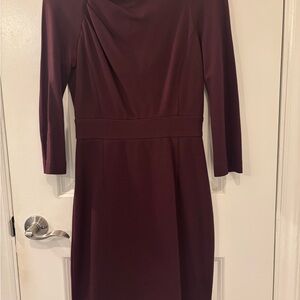 Trina Turk Wine Body Con Long Sleeve Dress